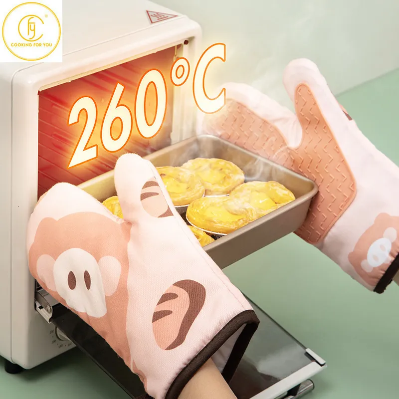 Mitaines de four Ménage Creative Micro-ondes Gant BBQ Marmite Cuisson Résistant À La Chaleur Cuisine Silicone Thicked Mitten Ustensiles De Cuisson 230608