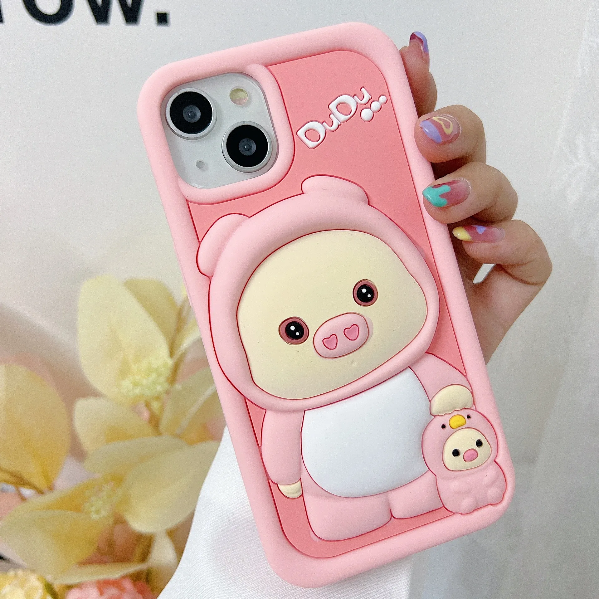 free DHL wholesale 3d Cartoon funny Pig pigs soft Case For iphone 14 Plus 13 12 Pro Max Girl Cute Soft silicone phone back cover