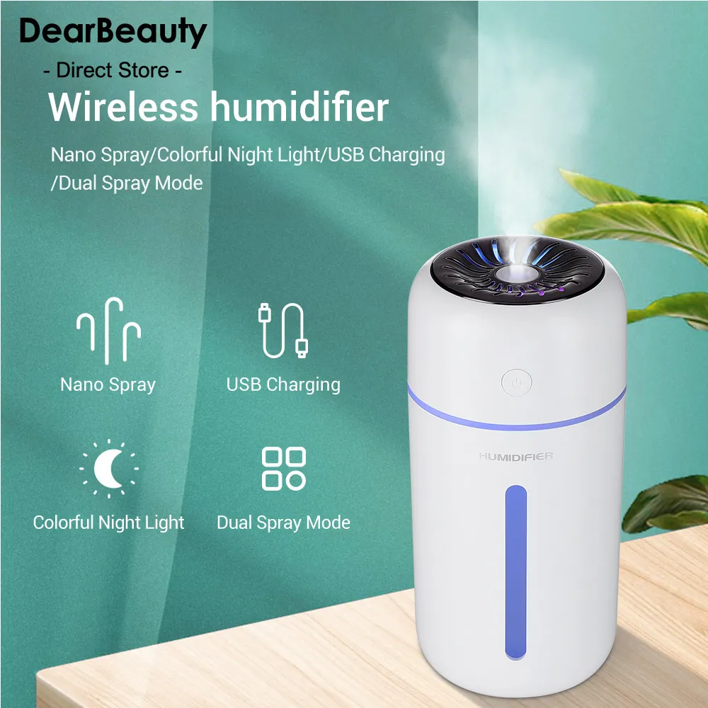 Stoomboot Draadloze Luchtbevochtiger USB Portbale Aroma Diffuser 1200 mAh Batterij Oplaadbare Umidificador Essentiële Olie Humidificador 230608