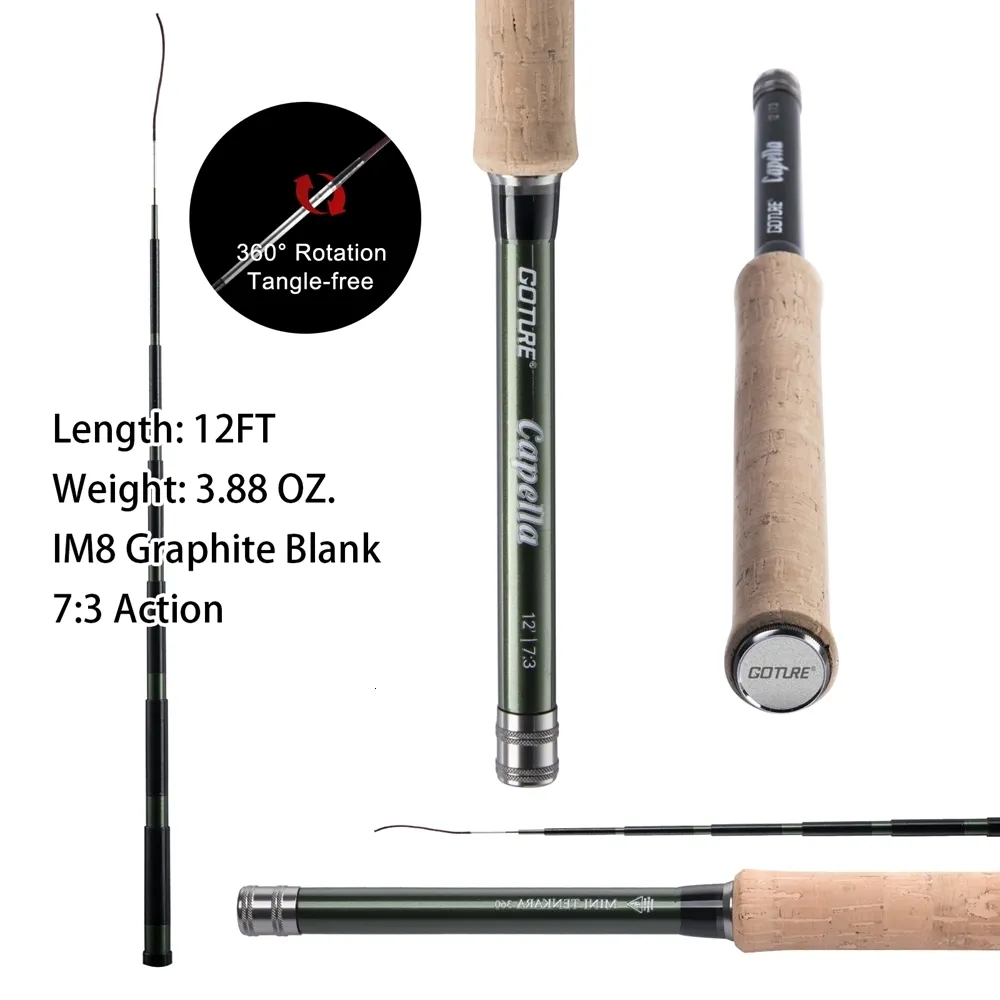 Rod Reel Combo Goture 12FT 3.6M Fly Fishing 30T Carbon Fiber Portable Telescopic  Tenkara For Travel Trout Bass Crappie 230609 From 41,84 €