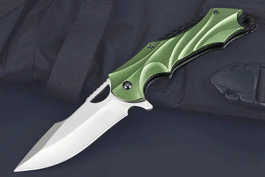 New Arrival H6723 Assisted Flipper Folding Knife 3Cr13Mov Satin Drop Point Blade Aluminum Handle Outdoor EDC Pocket Knives with Retail Box