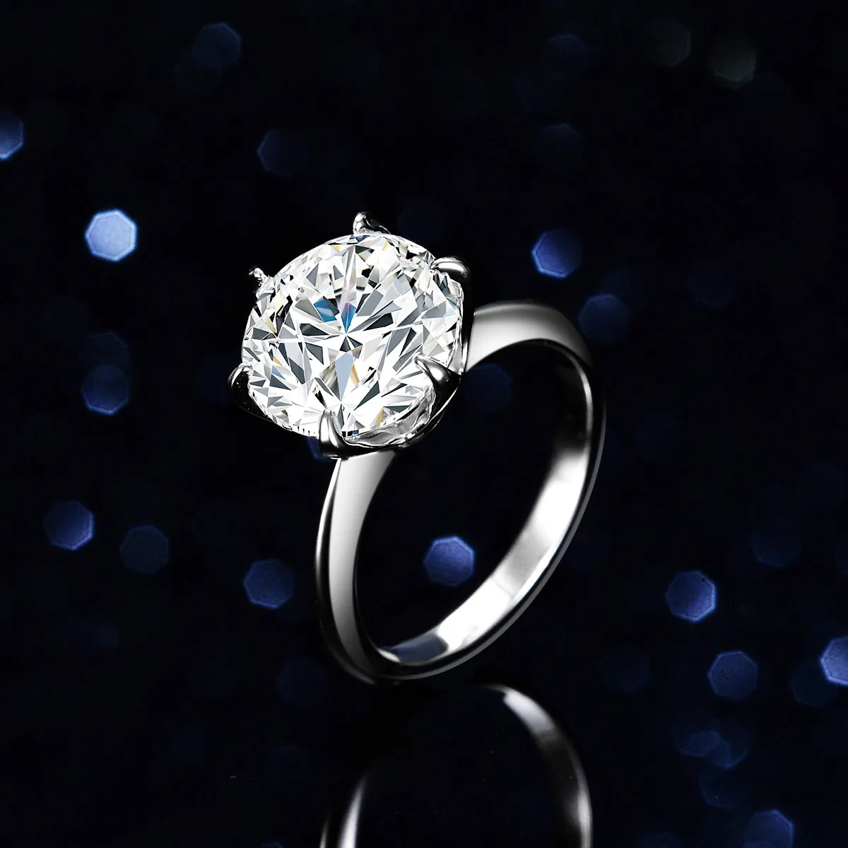 5 CT Round Cut Moissanite Engagement Ring 14K Solid White Gold Ring Round  Cut Huge Diamond Wedding Ring Stackable Ring Round Diamond Ring - Etsy Hong  Kong