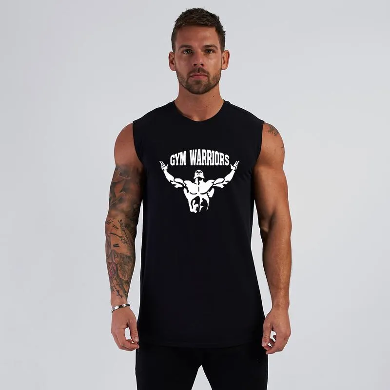 Herren Tank Tops Gym Top Männer Bodybuilding Stringer Singlets Baumwolle Fitness Kleidung Muskel Ärmelloses Shirt Workout Weste Casual Sportswear