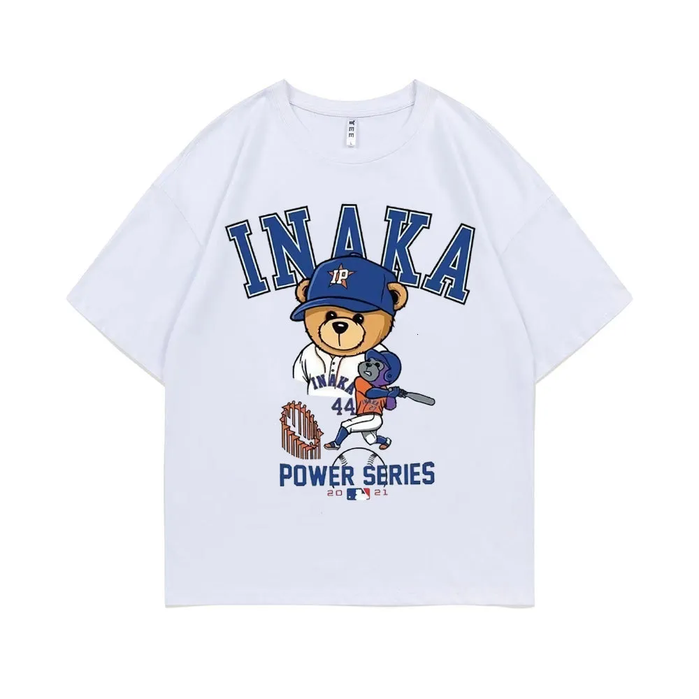 Men's T-Shirts Inaka Power Brown Referee Bear Purple Baseball Ape Monkey Graphic Print Short Sleeve T Shirt Men Women Oversized Hip Hop Tshirt 230608