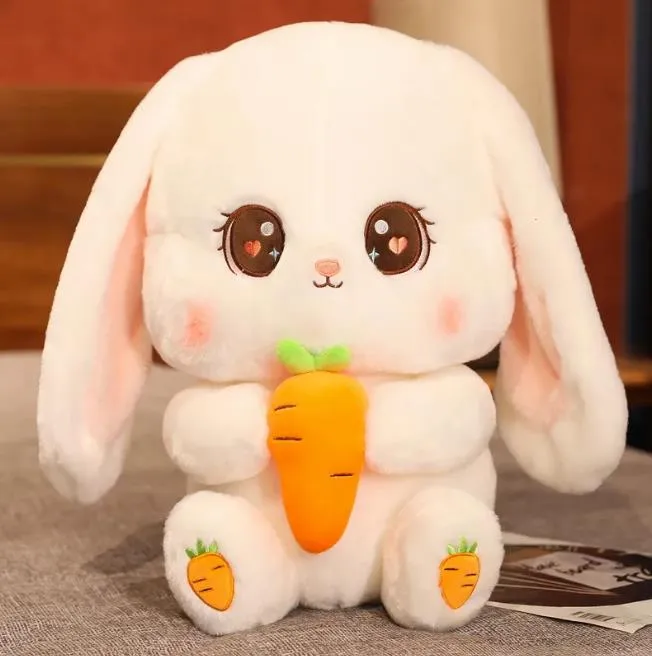 Bunny Rabbit Pillows: Kawaii Cute Rabbit With Carrot Toy Animal - Main Image