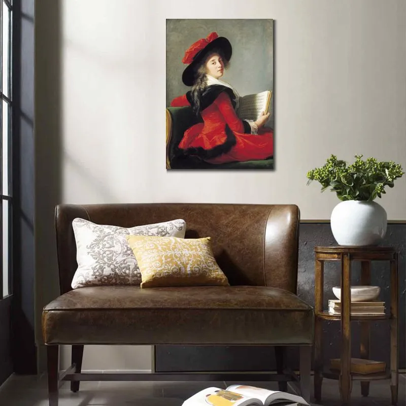 Reproduction d'art sur toile de haute qualité d'Elisabeth Vigee Lebrun Baronne De Crussol 1785 Figure peinture décor de bureau à domicile
