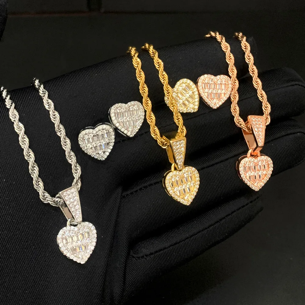 Ensembles de bijoux de mariage de haute qualité Bling 5A zircon cubique CZ en forme de coeur boucle d'oreille collier mode femmes amoureux cadeau ensemble 230608
