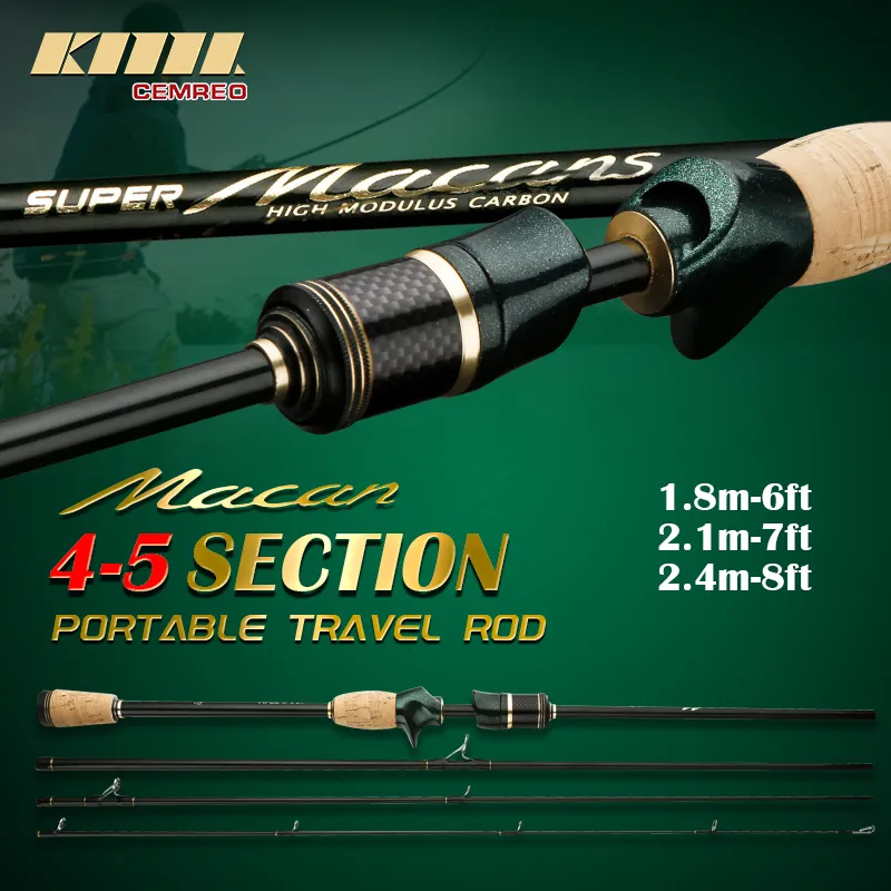 Mulinello da canna combinato CEMREO Carbon Spinning per la pesca Casting Canne da pesca 1.8m 2.1m 2.4m Canne portatili da viaggio M Action Attrezzatura da pesca 230608