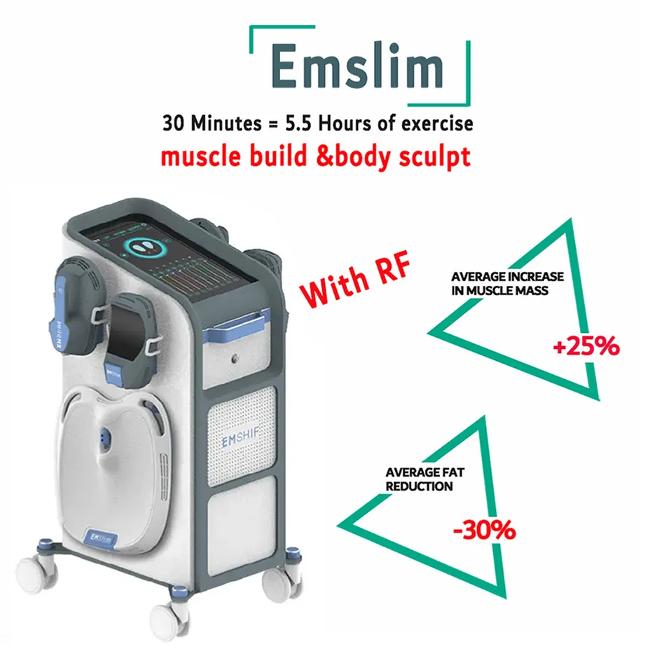 Emslim HI-EMT Sculpting Machine 4 maniglie con RF e cuscino Stimolatore muscolare EMS Perdita di peso elettromagnetica Attrezzatura per la bellezza brucia grassi