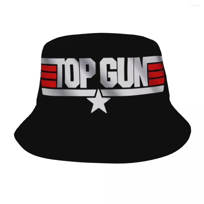 Berets Custom Top Gun Buckte Hats Women Men American Film Outdoor Sun Sunmer Fisherman Cap