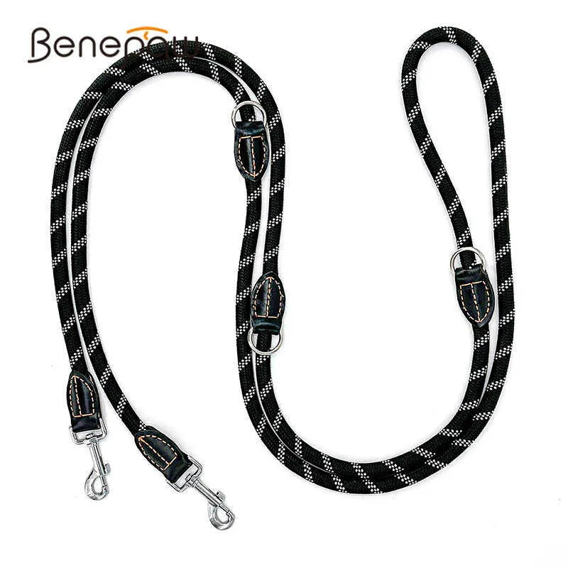 Halsbanden Riemen Benepaw Multifunctionele Handsfree Leash Reflecterende Sterke Taille Lopende Touw Huisdier Trainingslijn Voor Middelgrote Grote Honden Z0609