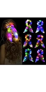 glow in the dark hair scrunchies