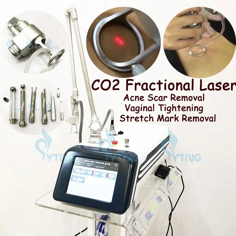 Machine laser CO2 fractionnaire professionnelle 10600nm Resurfaçage de la peau Enlèvement de la taupe Vagin serré Supprimer les vergetures Traitement des cicatrices d'acné