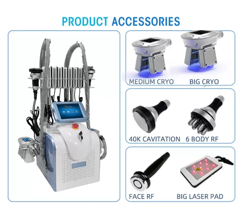 ماكينة التخسيس المحمولة 2023 تجميد الدهون الشحوم الشحمي Cryoliplysis RF تجديد شباب البرد.