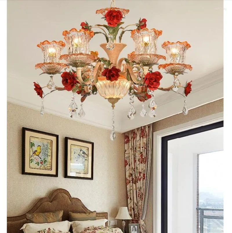 Chandeliers Decora Floral Chandelier Lighting Lustre Originality El Cafe Art Deco Stairs Lamp Hanglamp Home Decoration