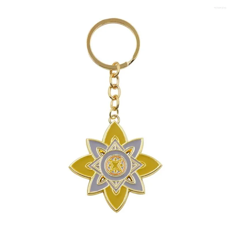 Игра для ключей Genshin Impact Albedo Star Shape Metal Emale Emale Keychain Keyring Key Chaine Accessories