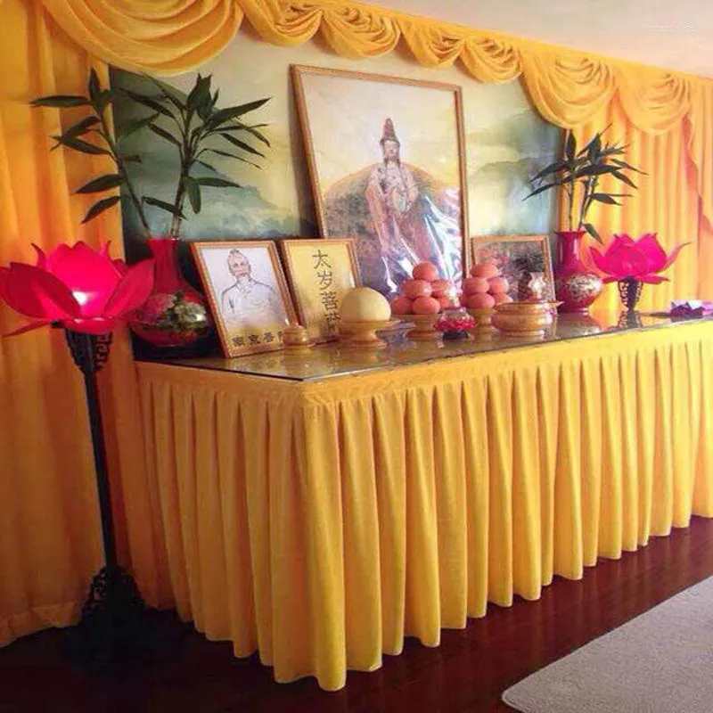 Toalha de Mesa Atacado Suprimentos Budistas Custom Made Templo HOME Nicho Altar Estátua de Buda GUAN YIN Capa de Veludo Dourado