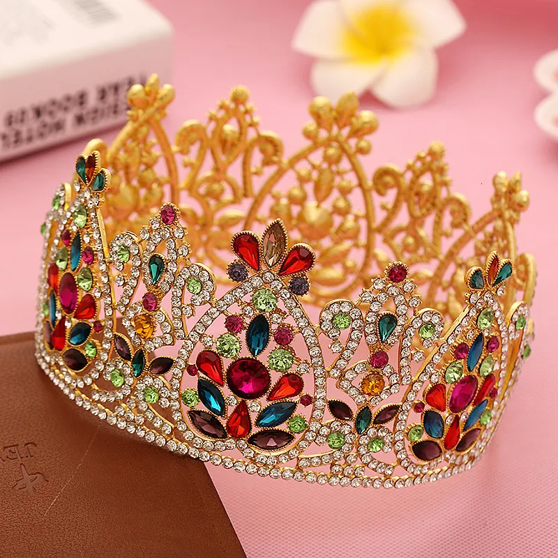 Wedding Hair Jewelry Large Luxurious Crystal Bridal Queen Tiara Crown For Bride Headpiece Women Prom Ornaments Accessories 230609