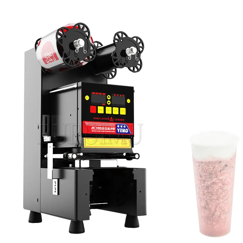 Bubble Tea-Versiegelungsmaschine, elektrische Milchtee-Versiegelungsmaschine, automatische Bubble Tea-Versiegelung für 9,5/8,8 cm PP/PE/Papier