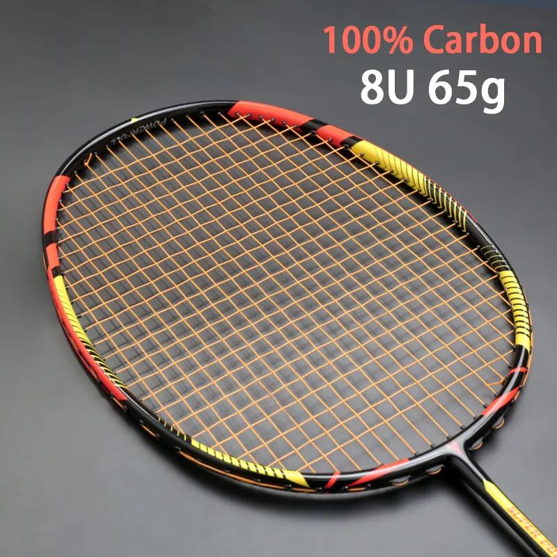 Badminton Rackets Ultralight 8U 65g Carbon Professional Racket Strings Strung Bag Multicolor Z Speed Force Raket Rqueta Padel 2230LBS 230608