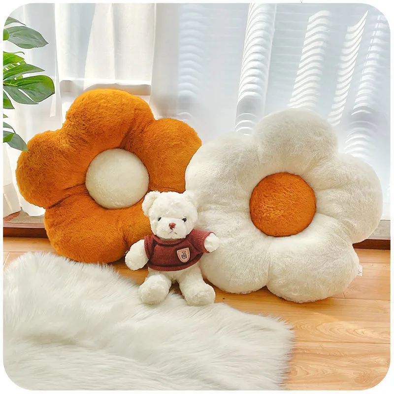 Cushion/Decorative Pillow 43cm Beautiful Colorful Flower Plush Pillow Toy Soft Cartoon Plant Stuffed Doll Chair Cushion Sofa Kids Lovers Birthday Gifts 230608