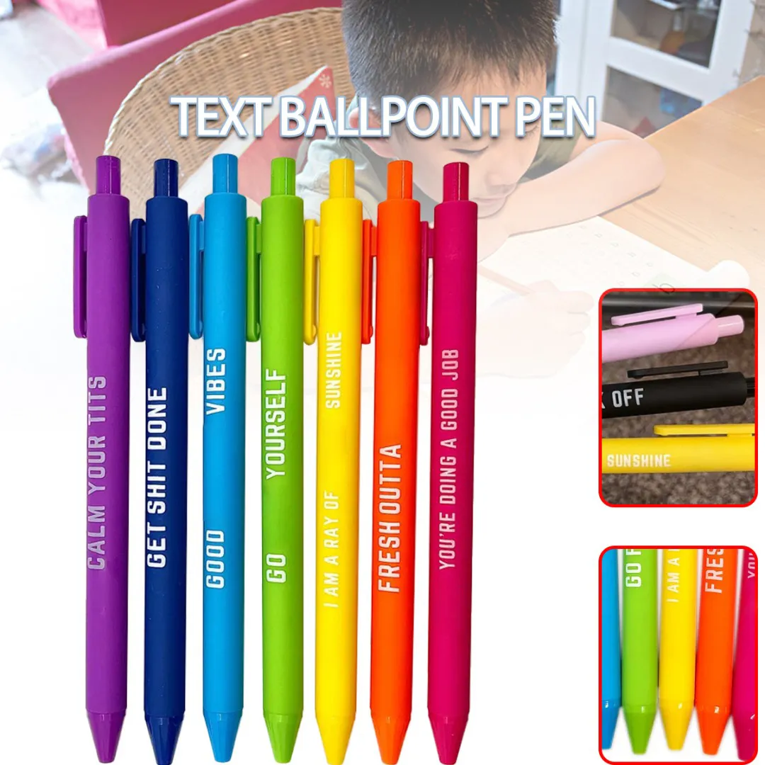 Ballpoint Pens 11st roliga färgglada klagande citat penna för student presentförvaringskontor signatur multifunktion 230608