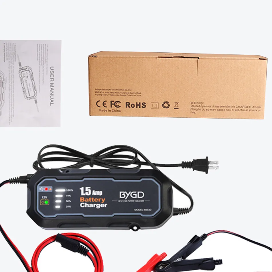 Batterieladegerät 12V/24V 50A – Tragbares Ladegerät Für Auto, Motorrad, Wohnmobil & Boot