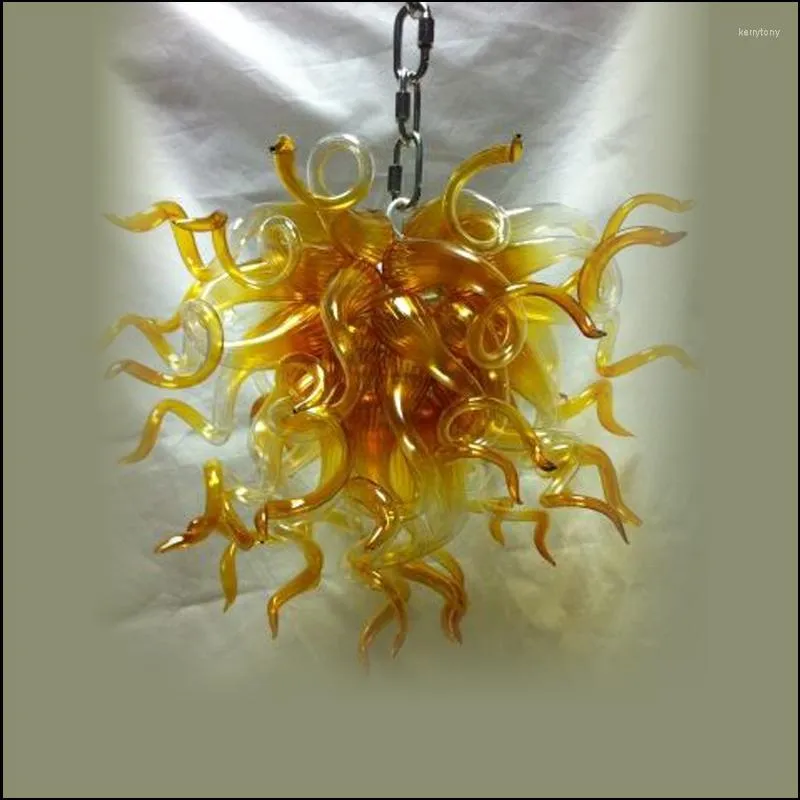 Kroonluchters Chinese LED Kroonluchter Lamp China Woonkamer Decoratieve Amber Multicolor Handgeblazen Glazen Hanger