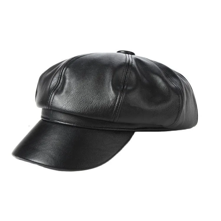 Berretti Artista Cuoio Cap Ottagonale Cappello Autunno Inverno Panama Elegante Pittore sboy Caps Berretto Donna Flat 230608