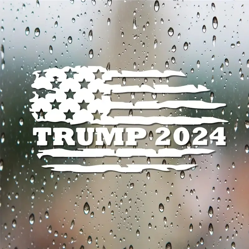 7.5 "USA Flag Trump 2024 Car Sticker Flag Decal