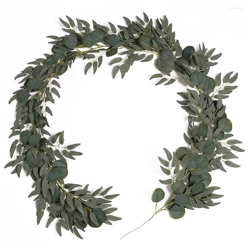 Dekorativa blommor Eukalyptus Artificial Plant Garland Fake Flower Vine Diy For Home Room Decor Garden Wedding Arch Outdoor Decoration Wall