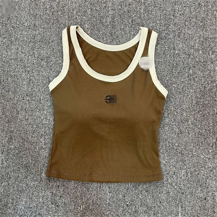 Kvinntankar Shorts Designer kjolar Yoga kostym Camis anagram-utbredd bomullsblandning Tank Top Dress Bra Vest Ladies Solid Vintage T-shirt