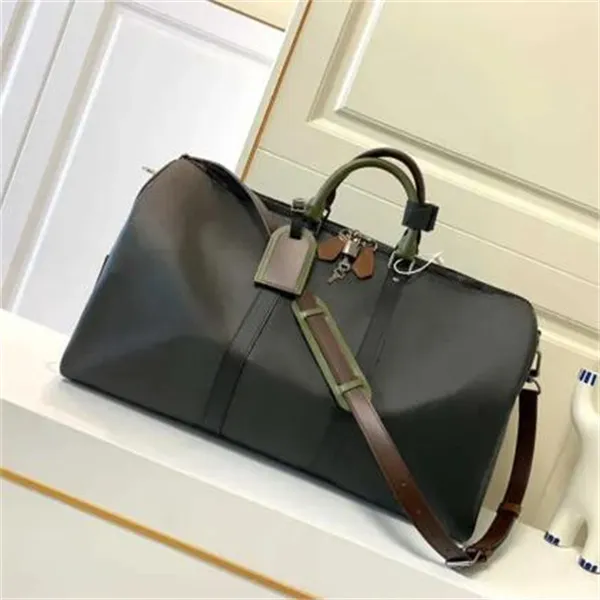 New Duffel Bags designer bag 50cm fashion men women Genuine Leather travel bags brand designer luggage handbags With lock large capacity sport bag train cases bag