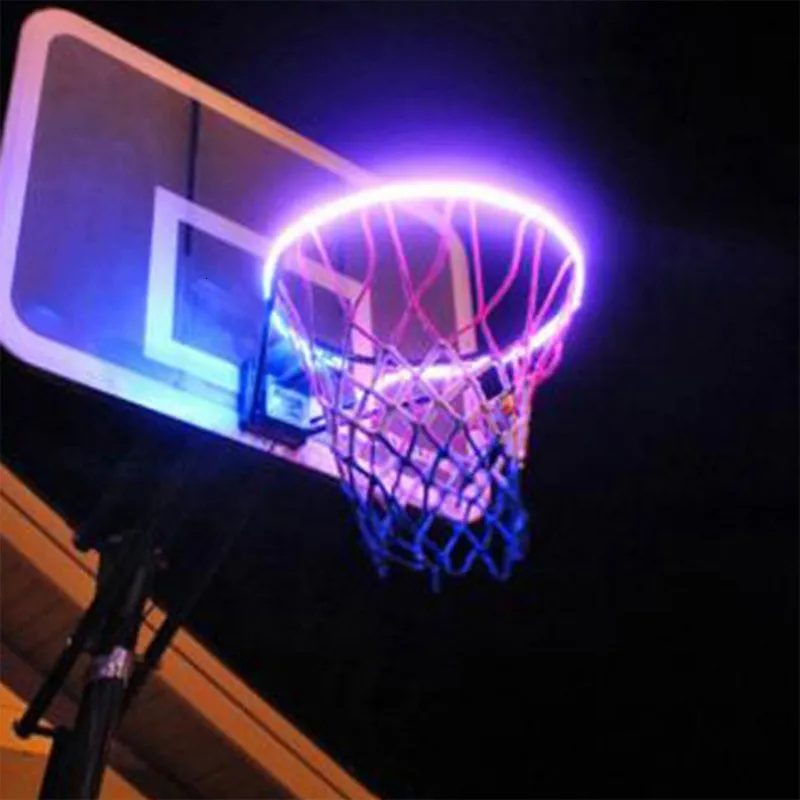 Autres articles de sport 45 LED panier de basket lumière solaire 8 modes panier anneau étagère décor lampes IP65 étanche multiprises intérieur extérieur jeu de nuit 230608