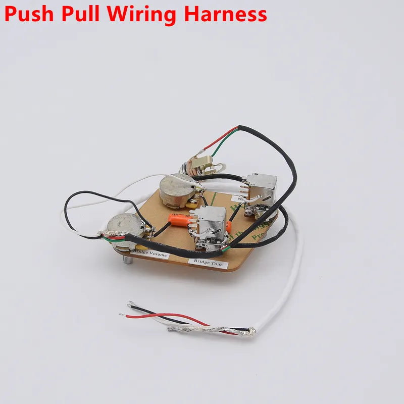 1 Set Passive Loaded Pre-wired Electric Guitar Push Pull Wiring Harness Prewired Kit for LP SG Without Switch