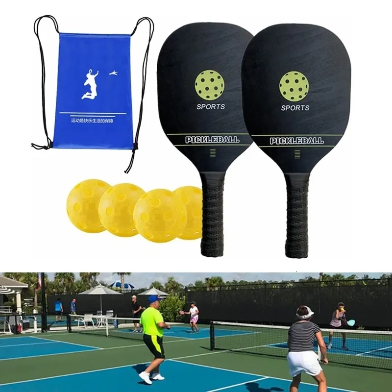 Pickleball Paddle Set - Lightweight Wooden Paddles for Beginners ...