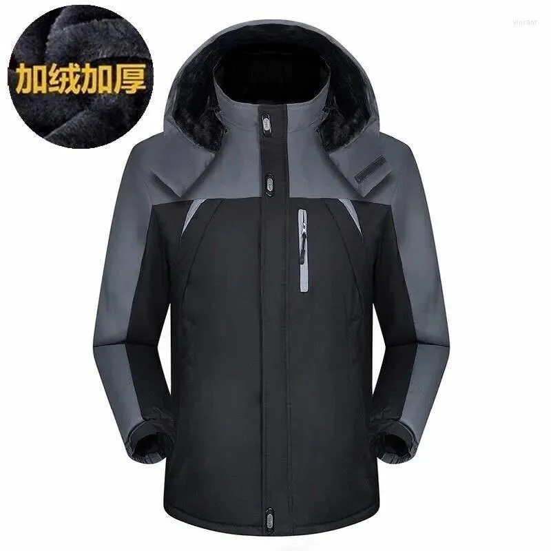 Chaquetas para hombre Protección laboral Invierno Felpa Engrosada Monos Chaqueta acolchada de algodón a prueba de frío Abrigo para hombre