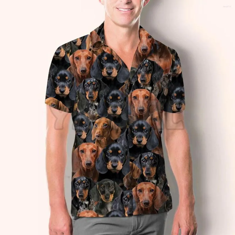 Mäns casual skjortor Du kommer att ha ett gäng Dachshunds Hawaiian 3D över hela tryckta skjorta Men för kvinnor harjuku unisex