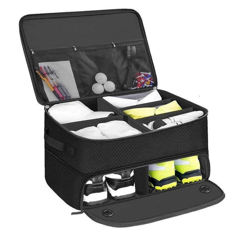 Foldable 2 Layer Golf Trunk Organizer Waterproof Travel Storage For