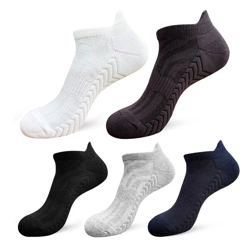 Socken für Männer Großhandel kurze weiße Socken Handtuchboden rutschfeste Laufsportsocken Männer Bootssocken Baumwolle