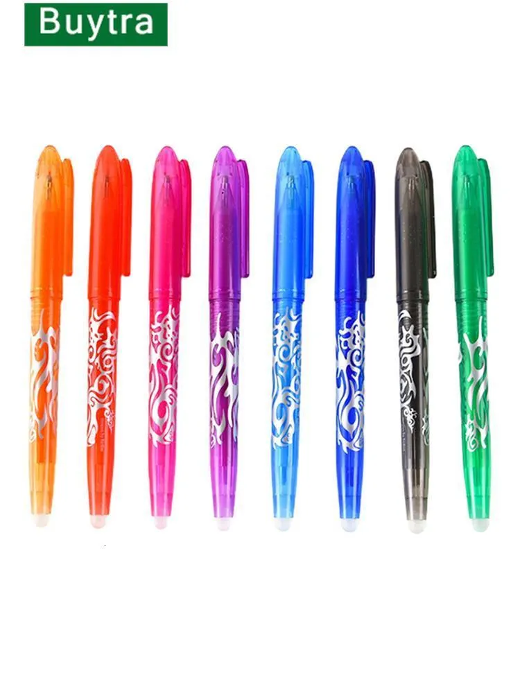 Bollpoint Penns 8st Multicolor Erasable Gel Pen Student Writing Kawaii Creative Drawing Tools School Supply Stationery 230608