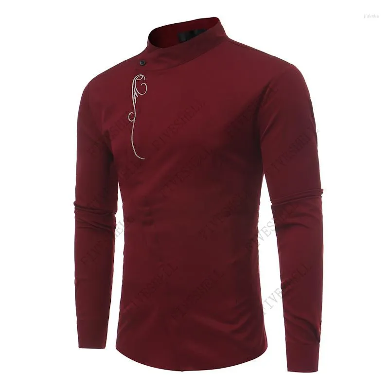 Men's Embroidered Dress Shirt - Slim Fit Long Sleeve, Gold Detail, Formal  Business & Casual Social Button Down Shirts for Men from Dhgate Men's  Casual Shirts - price 35.79