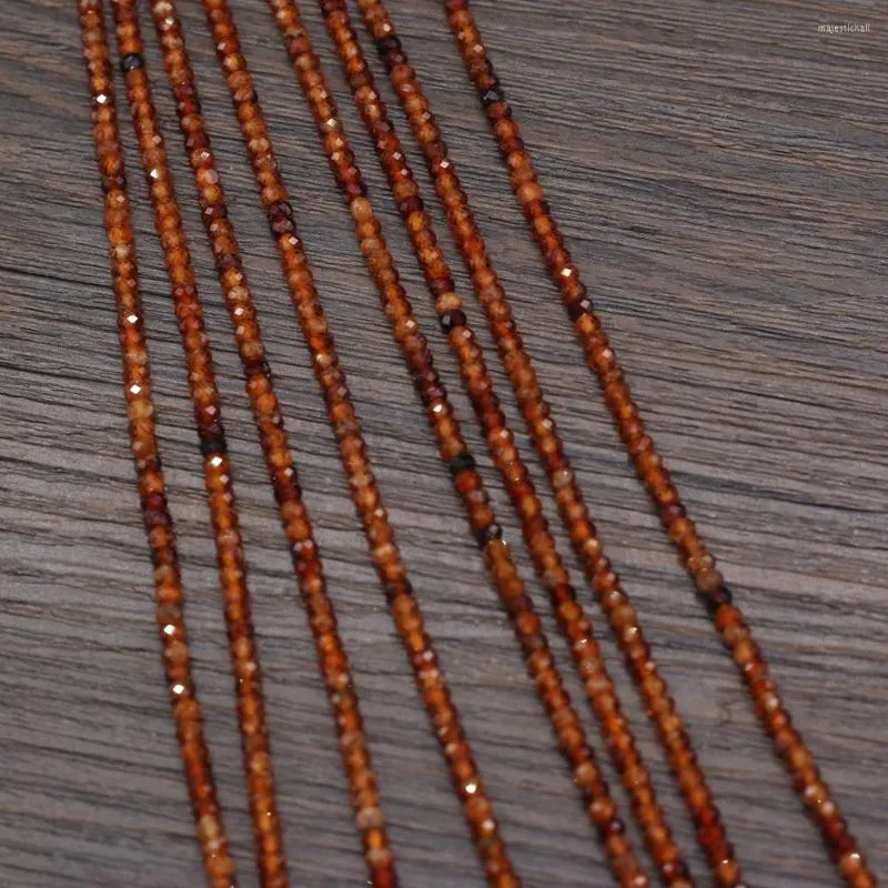 Pärlor som säljer produkt natursten semi-ädelfacetterad orange granatäpple pärla gör diy halsband armband storlek 3x2mm