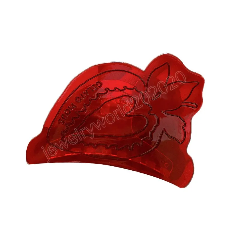 High Quality 10CM Big Fruit Strawberry Hair Clip Claw Cute Red Acetate Ponytail Clip Women Hair Accessories Fashion headwear