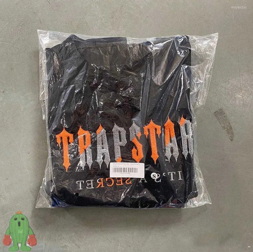 Męskie koszulki Mężczyzny Kobiety Trapstar T-shirts Letni strój Orange Grey Ręcznik Haft Haft krótkie rękawie