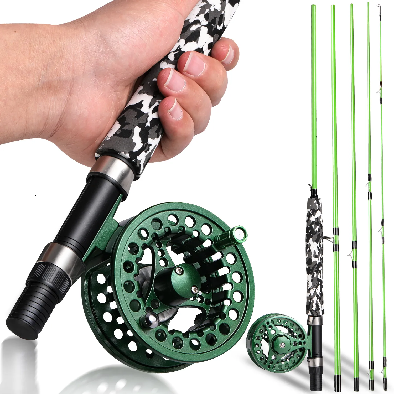 Rod Reel Combo Sougayilang Fly Fishing och Multi Section för Trout Bass Lämplig Stream Lake 230609