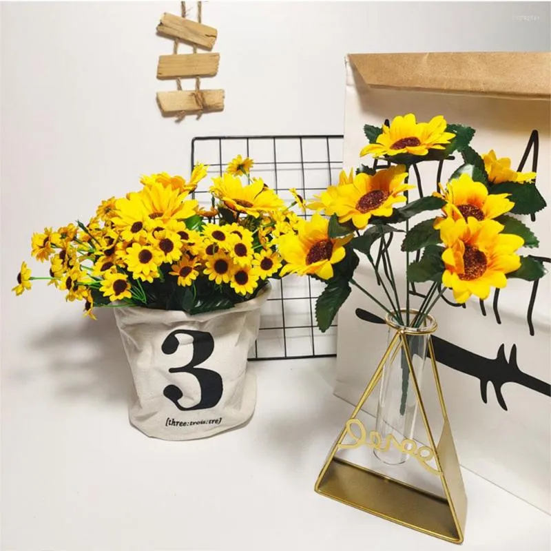 Kwiaty dekoracyjne sztuczny słonecznik fałszywy kwiat domowy domek dekoracji przyjęcia weselne suszona roślina