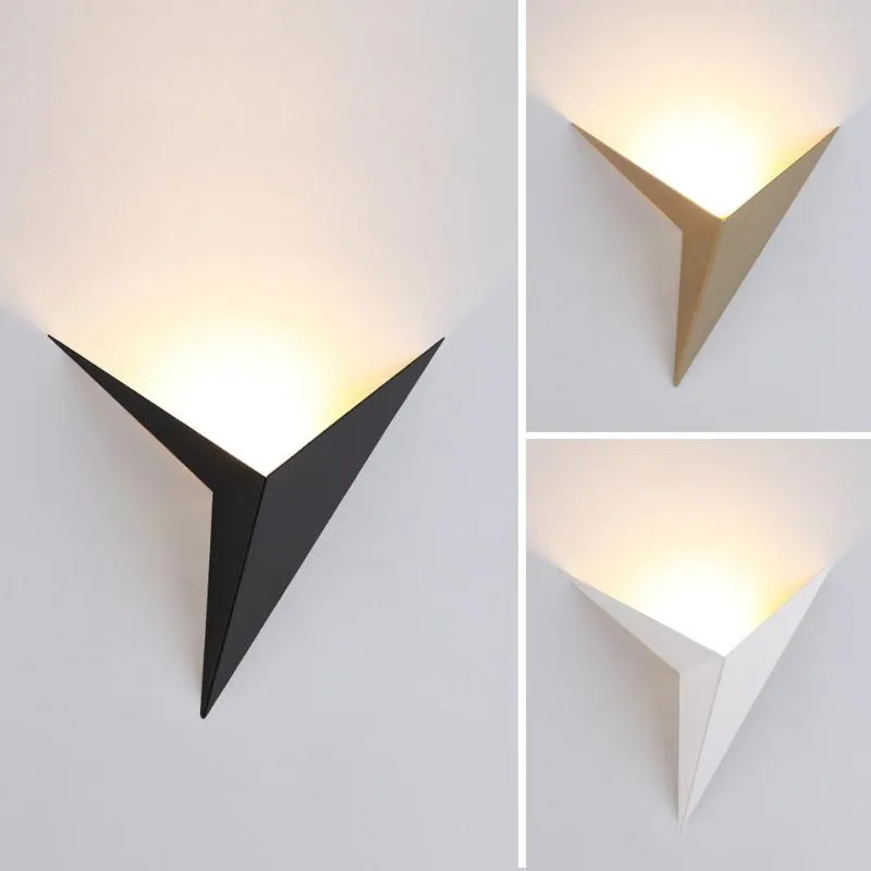 Wall Lamps Minimalist Triangle Shape LED Lights Home Indoor Living Room Bedroom Decor Sconces AC110-220V Black White