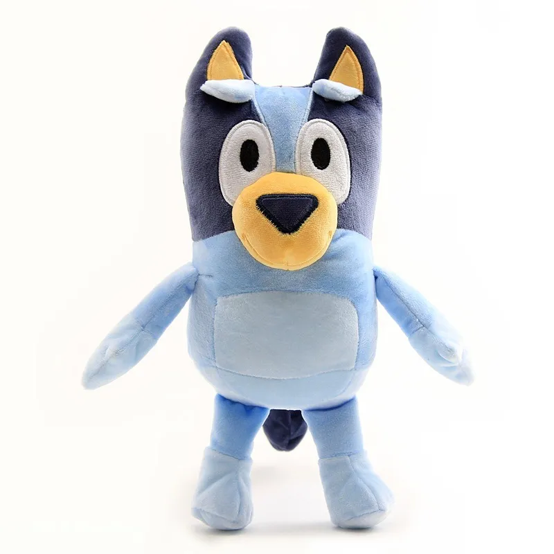 Vente en gros et au détail 28 cm famille de chiots orange bleu manteau chien parents en peluche poupée jouets cadeau mignon