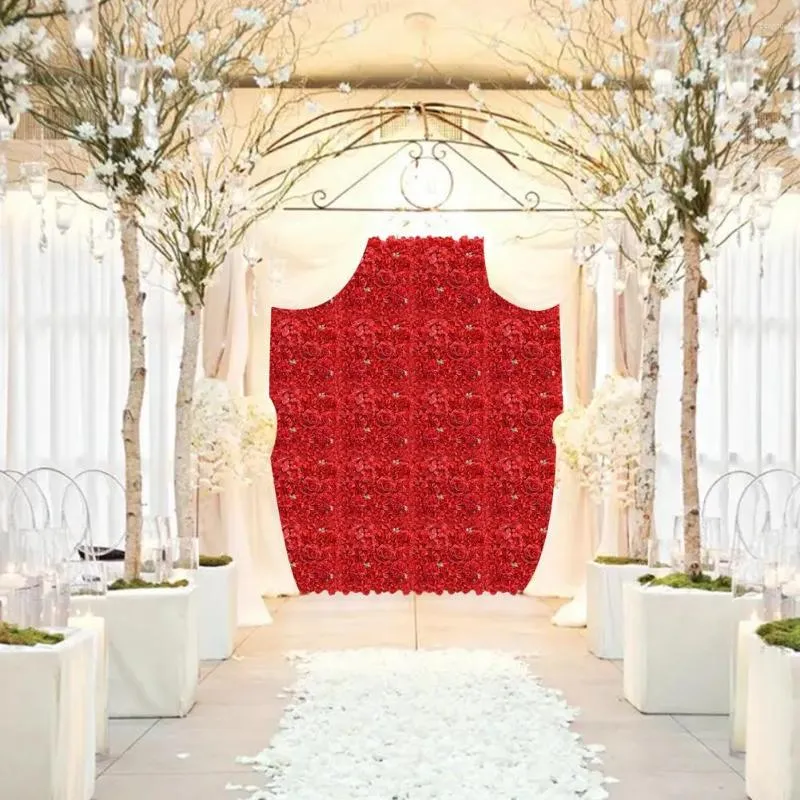 装飾的な花人工花の壁現実的なイージーケアポグラルローズバックドロップウェディングデコレーションパーティーブライダルイベント